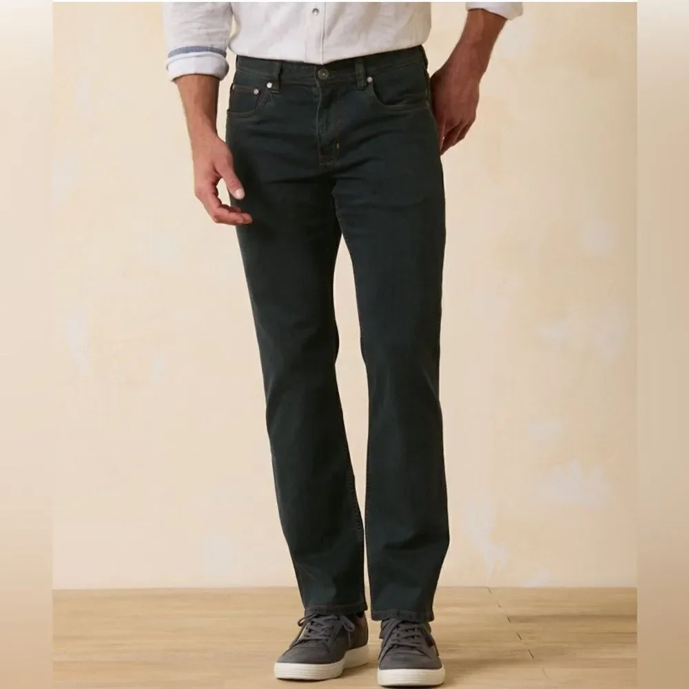 Tommy Bahama Authentic fit straight leg washed black 5-pocket jeans. 38 x 34